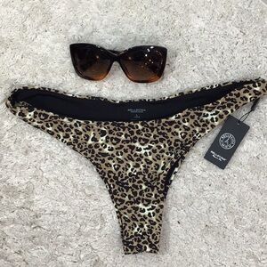 Relleciga leopard print bikini bottom L NWT